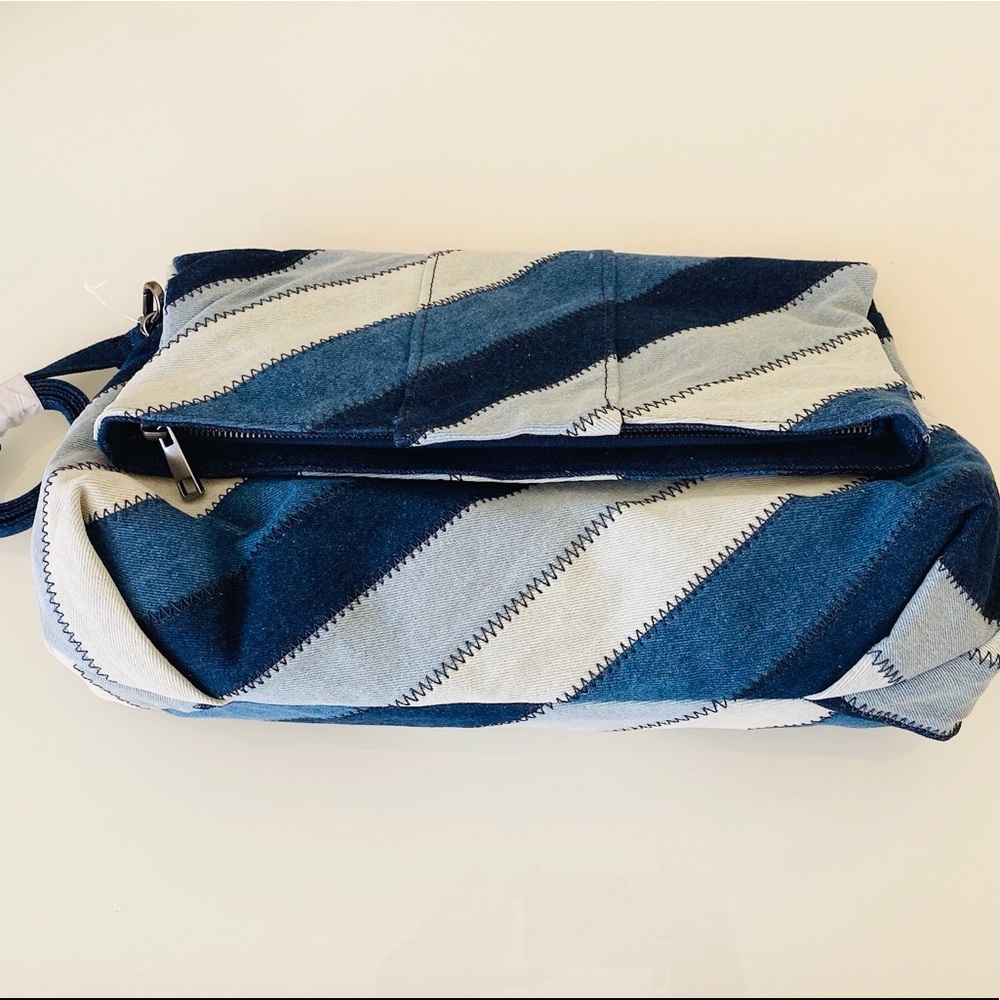 Zara Blue Denim Clutch Bag - Picture 2 of 11